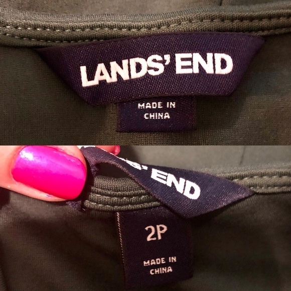 Lands End Green Long Sleeve Flutter Hem Dress with Pockets 2 XS - Picture 8 of 9